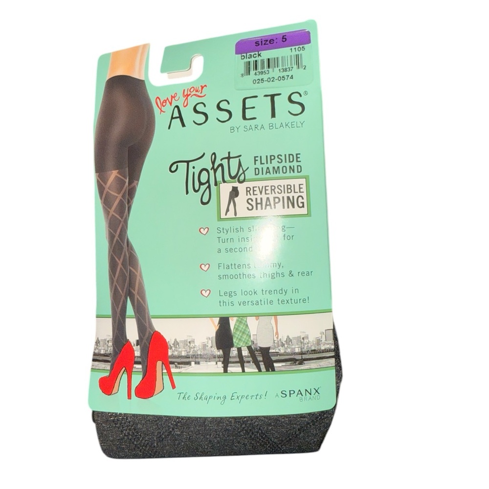 SPANX Love your Assets Tights Flipside Diamond Sz 5